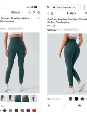 Halara High Wasted Ruched Leggings